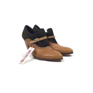 NWT True Religion Handmade Leather and Suede Heels